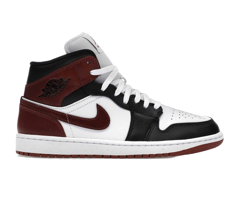Nike Men's Air Jordan 1 Mid Shoes - White / Black / Dark Pony - Just For Sports