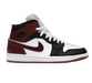 Nike Men's Air Jordan 1 Mid Shoes - White / Black / Dark Pony - Just For Sports