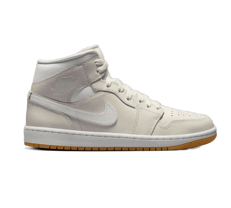 Nike Women's Air Jordan 1 Mid Shoes - Phantom / Gum Light Brown / White - Just For Sports
