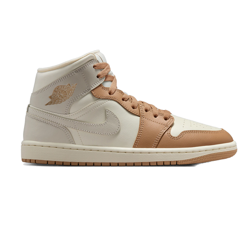 Nike Women's Air Jordan 1 Mid Shoes - Pale Ivory / Hemp / Sail / Light Orewood Brown - Just For Sports
