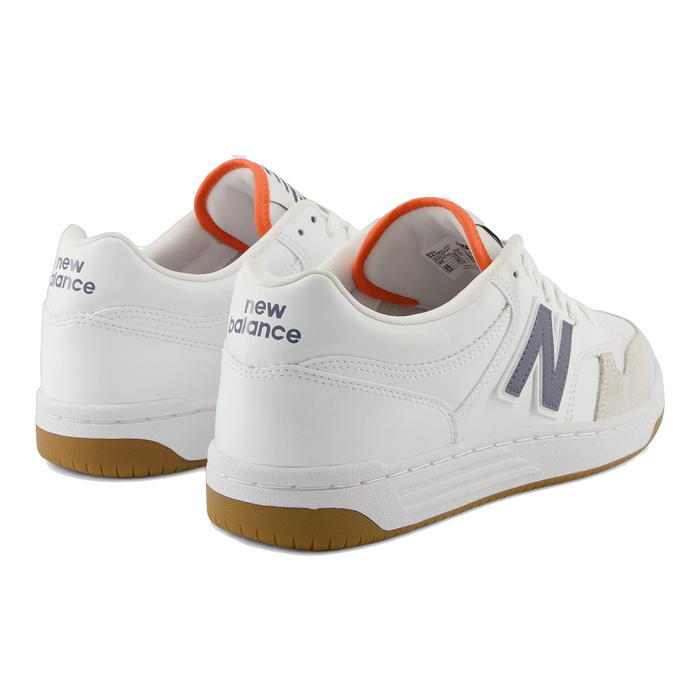 New Balance Men's 480 Shoes - White / Dark Arctic Grey / Gulf Red