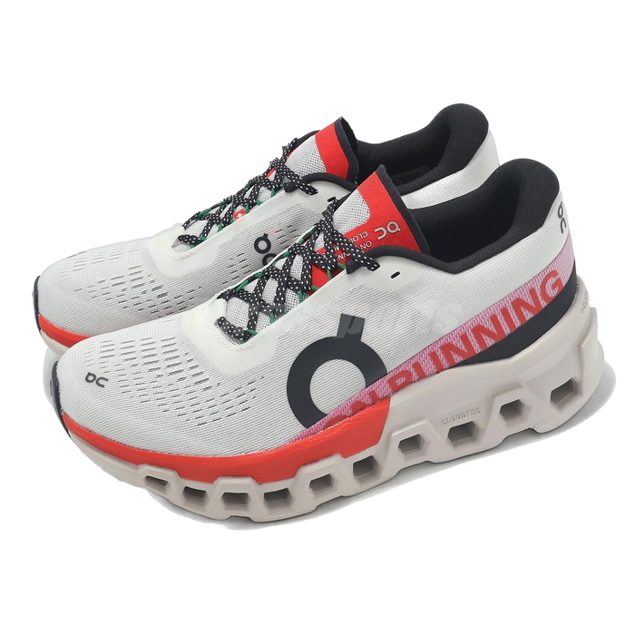 On Running Women's Cloudmonster 2 Shoes - Ivory / Red - Just For Sports