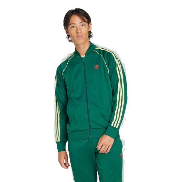 Adidas Men's Adicolor Classics Sst Track Jacket Apparel - Collegiate Green / Powder Yellow - Just For Sports