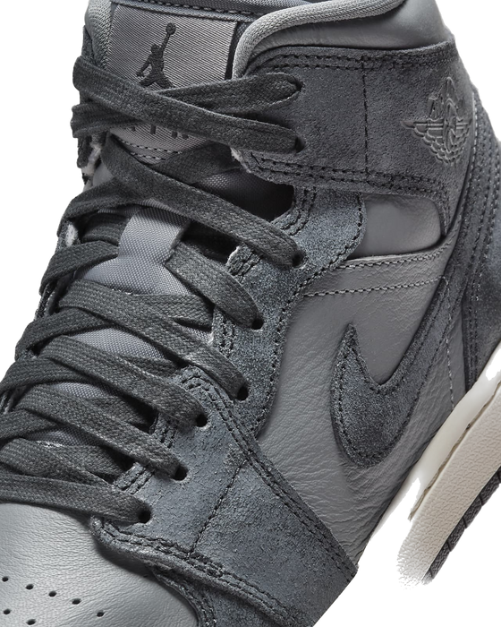 Nike Women's Air Jordan 1 Mid Shoes - Smoke Grey / Off Noir / Sail - Just For Sports