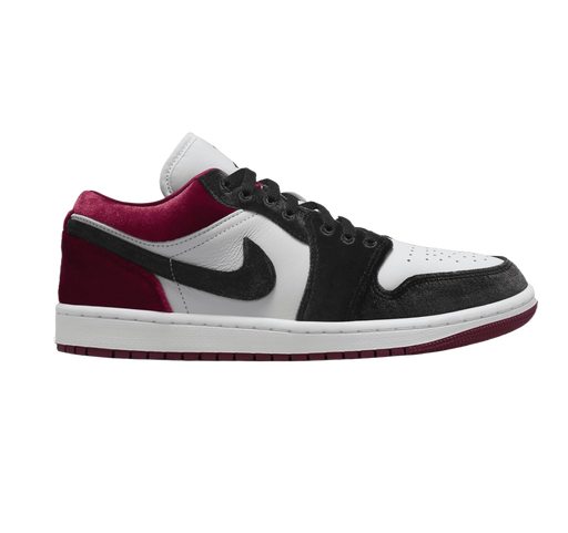 Nike Women's Jordan 1 Low Se Velvet Black Toe Shoes - Black / White / Team Red / Black - Just For Sports