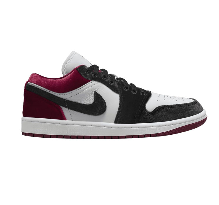 Nike Women's Jordan 1 Low Se Velvet Black Toe Shoes - Black / White / Team Red / Black - Just For Sports
