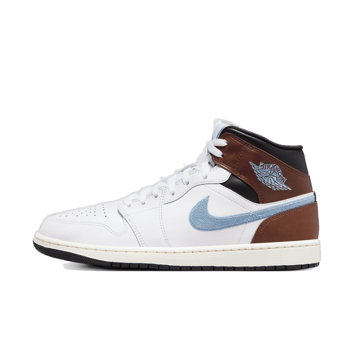 Nike Men's Air Jordan 1 Mid Se Shoes - White / Blue Grey / Black / Sail - Just For Sports