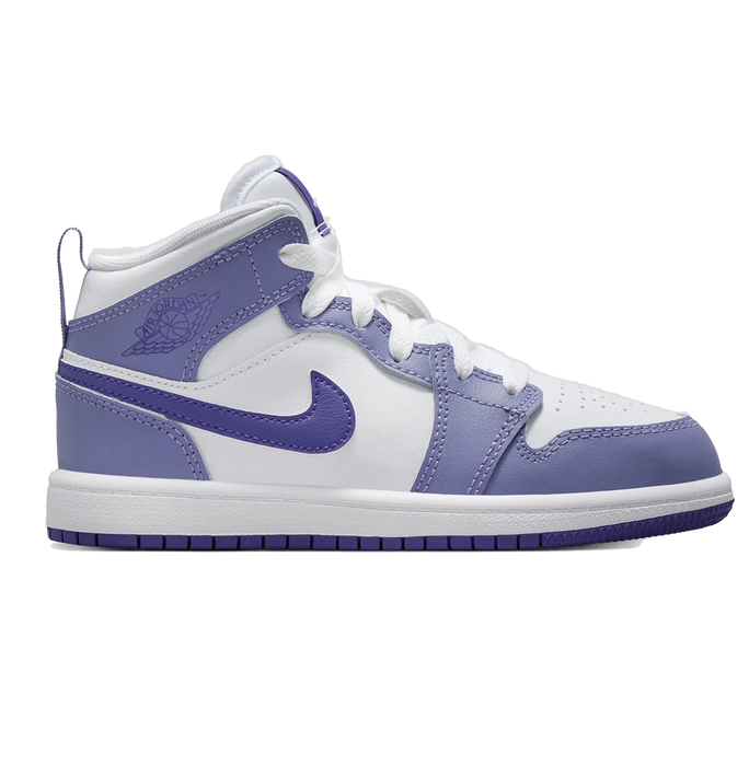Nike Kids' Air Jordan 1 Mid Shoes - Dusty Amethyst / White / Court Purple - Just For Sports