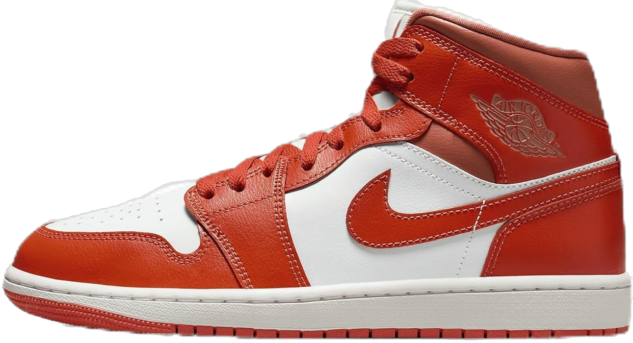 Nike Women's Air Jordan 1 Mid Shoes - Summit White / Amber Brown / Cosmic Clay - Just For Sports