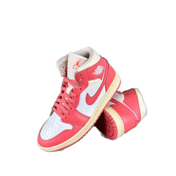 Nike Women's Jordan 1 Mid Shoes - Sail / Guava Ice / Muslin / Pink Salt - Just For Sports