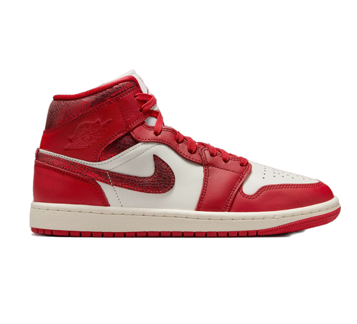 Nike Women's Air Jordan 1 Mid Se Shoes - Sail / Team Red / Varsity Red - Just For Sports