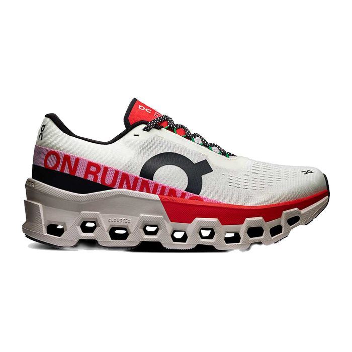 On Running Women's Cloudmonster 2 Shoes - Ivory / Red - Just For Sports