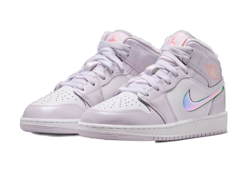 Nike Kids' Air Jordan 1 Mid Se Shoes - Barely Grape / Atomic Pink / White - Just For Sports