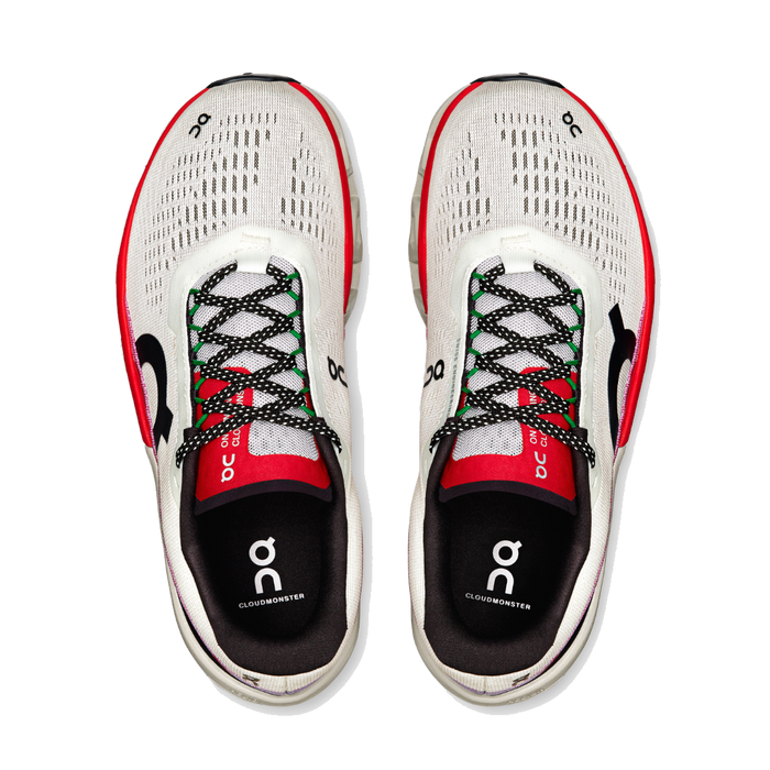 On Running Women's Cloudmonster 2 Shoes - Ivory / Red - Just For Sports