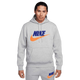 Nike Men's Club Fleece Apparel - Dark Grey Heather / Light Smoke Grey / Safety Orange