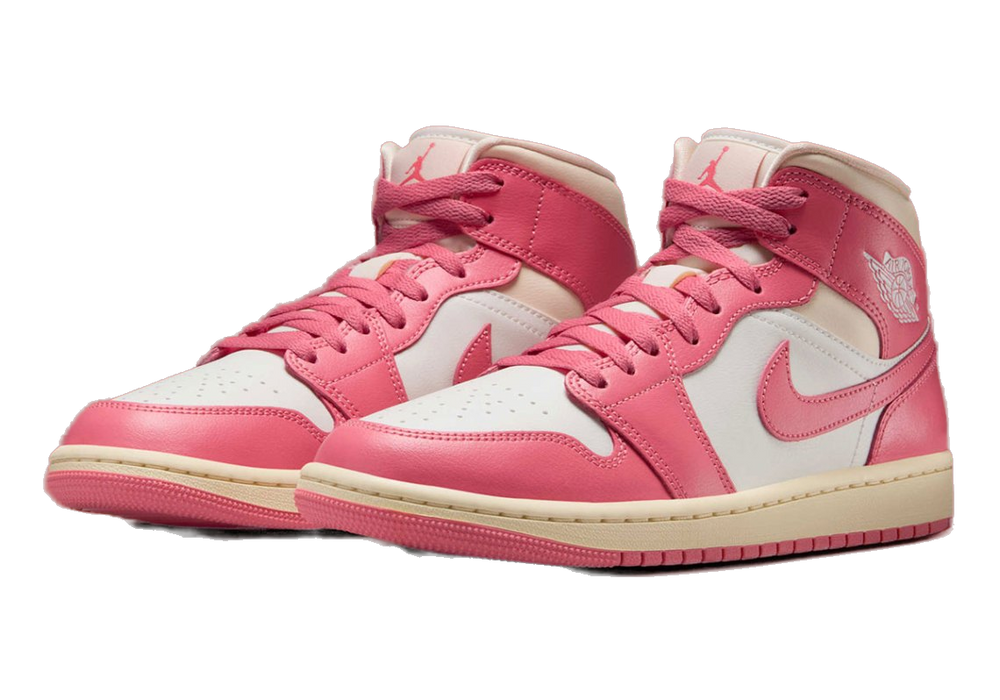 Nike Women's Jordan 1 Mid Shoes - Sail / Guava Ice / Muslin / Pink Salt - Just For Sports