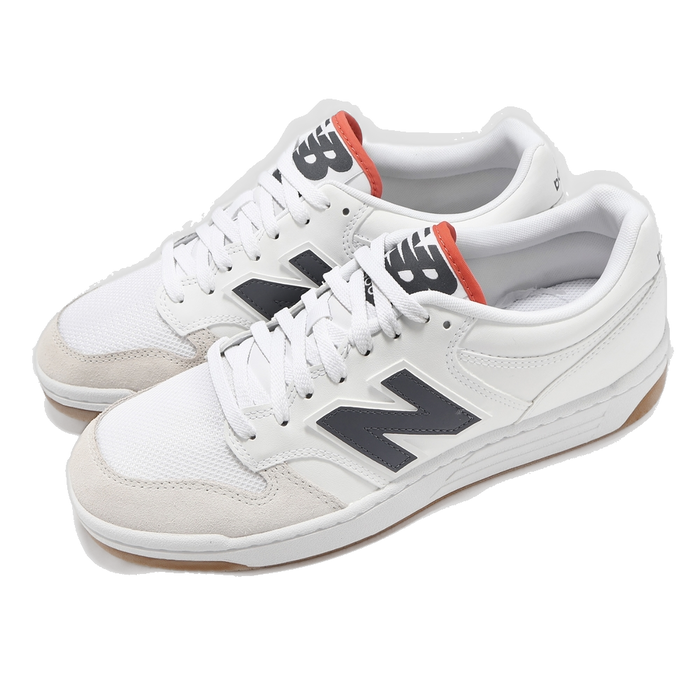 New Balance Men's 480 Shoes - White / Dark Arctic Grey / Gulf Red