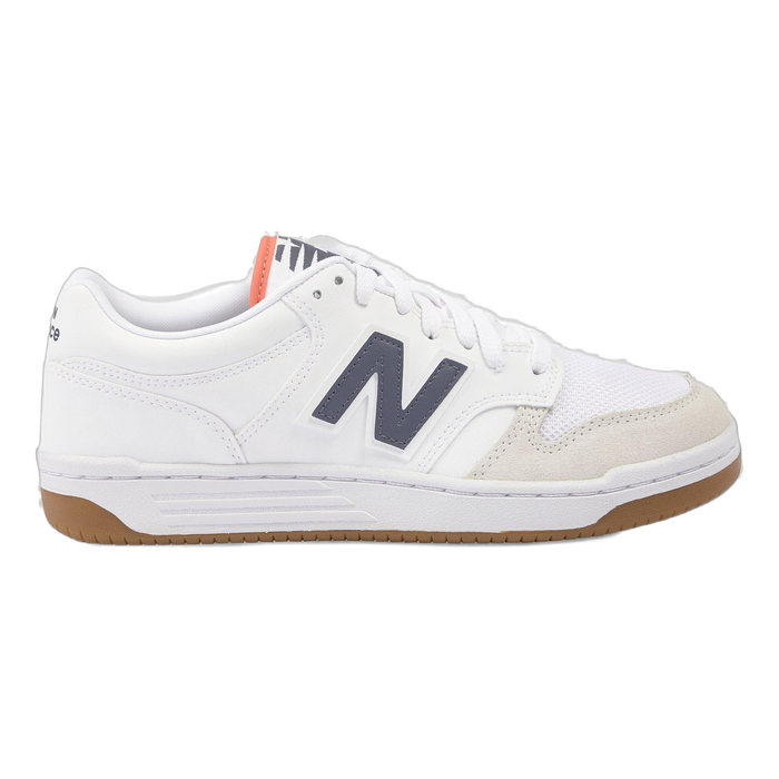 New Balance Men's 480 Shoes - White / Dark Arctic Grey / Gulf Red