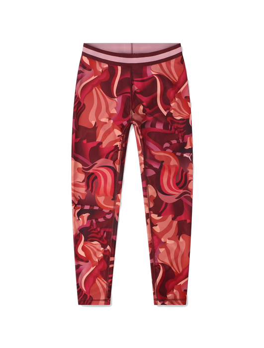 Puma Women's Strong Floral Ribbon Tight Leggings - Red - Just For Sports