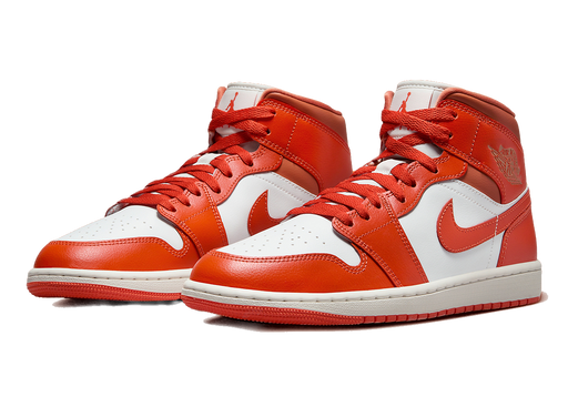 Nike Women's Air Jordan 1 Mid Shoes - Summit White / Amber Brown / Cosmic Clay - Just For Sports