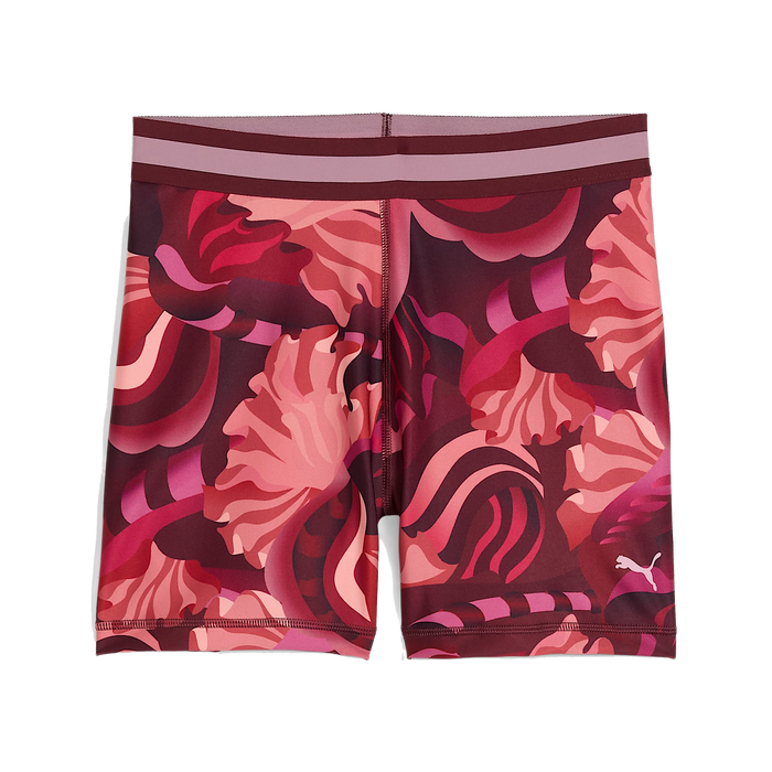 Puma Women's Strong Floral Ribbon Short Tights - Ruby Shimmer - Just For Sports