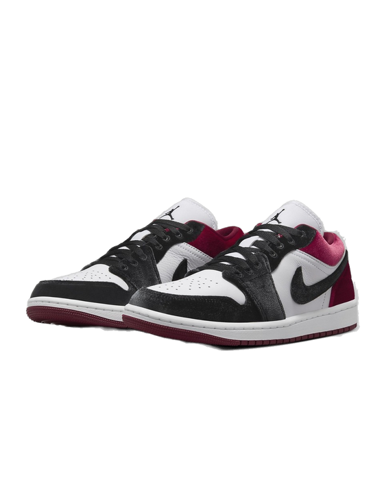 Nike Women's Jordan 1 Low Se Velvet Black Toe Shoes - Black / White / Team Red / Black - Just For Sports