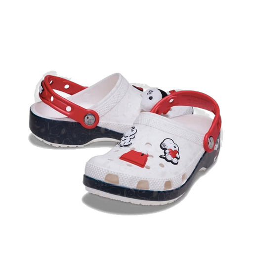 Crocs Kids' Classic Clog Peanuts Snoopy Shoes - White / Red-Black - Just For Sports
