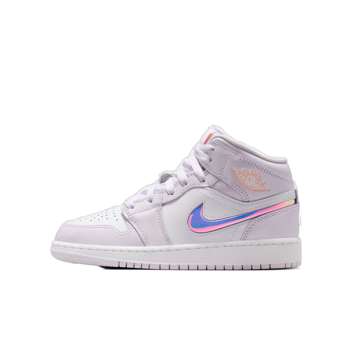Nike Kids' Air Jordan 1 Mid Se Shoes - Barely Grape / Atomic Pink / White - Just For Sports