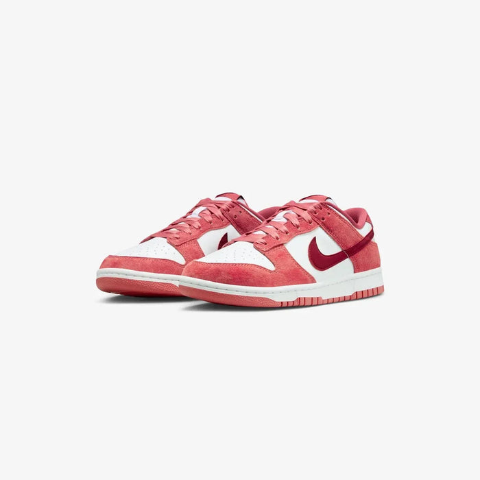 Nike Women's Dunk Low Valentines Shoes - White / Team Red / Adobe / Dragon Red