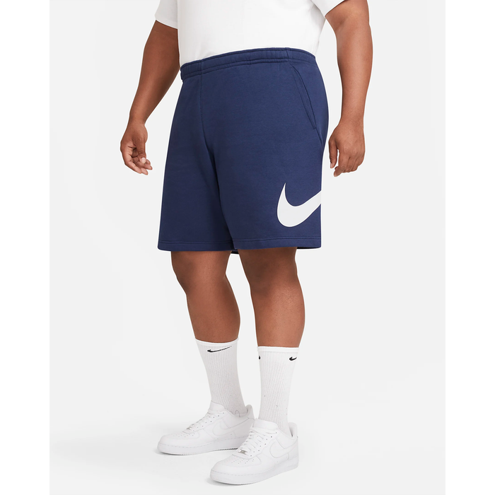 Nike Men's Sportswear Club Graphic Shorts - Midnight Navy / White