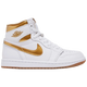 Nike Women's Jordan 1 Retro High Og Metallic Gold Shoes - White / Metallic Gold / Gum Light Brown