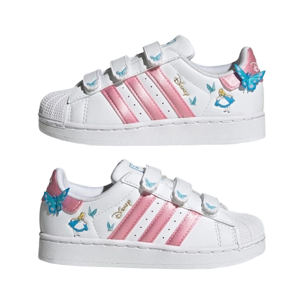 Adidas Kids' Disney Superstar Ii Comfort Closure Shoes Shoes - Cloud White / Light Pink / Lucid Aquamarine - Just For Sports