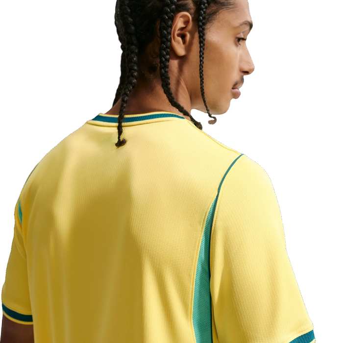 Nike Men's Brazil 2026 Stadium Home Dri-Fit Soccer Jersey Apparel - Canary / Light Menta / Geode Teal - Just For Sports