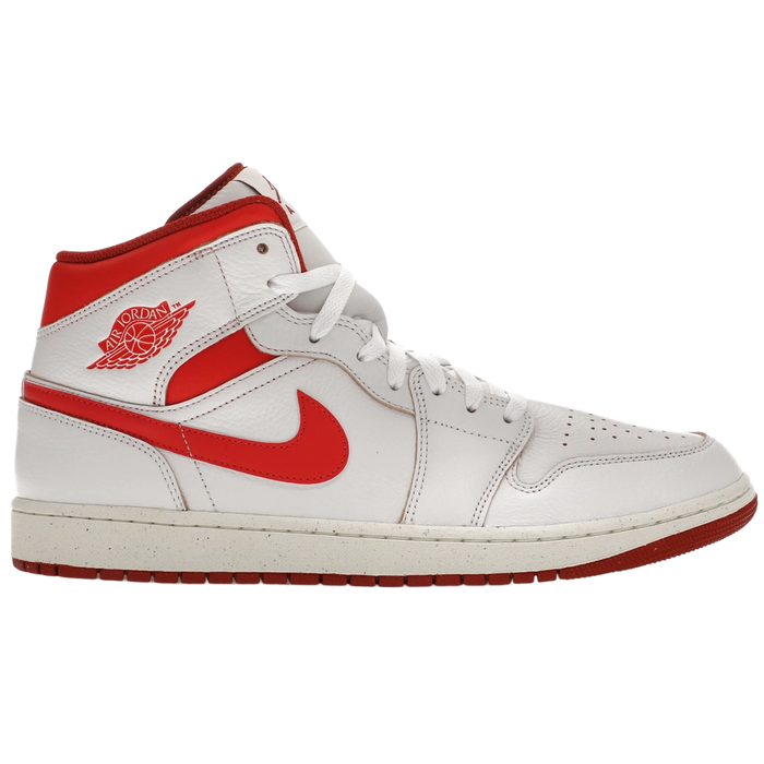 Nike Men's Air Jordan 1 Mid Se Shoes - White / Dune Red / Sail / Lobster - Just For Sports