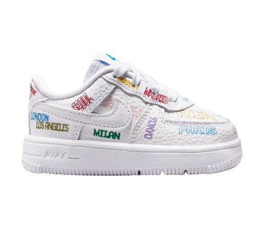 Nike Kids' Force 1 Low World Tour Shoes - White / White - Just For Sports