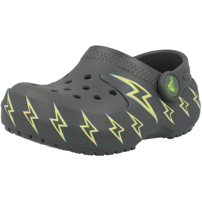 Crocs Kids' Classic Bolt Lights Clog Shoes - Carbon / Grey - Just For Sports