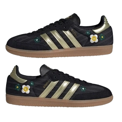 Adidas Women's Samba Og Liberty London Shoes - Core Black / Gold Metallic / Gum - Just For Sports