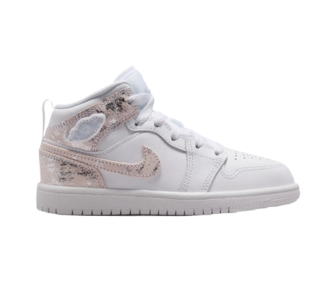 Nike Kids' Air Jordan 1 Mid Se Shoes - White / Field Silver - Just For Sports