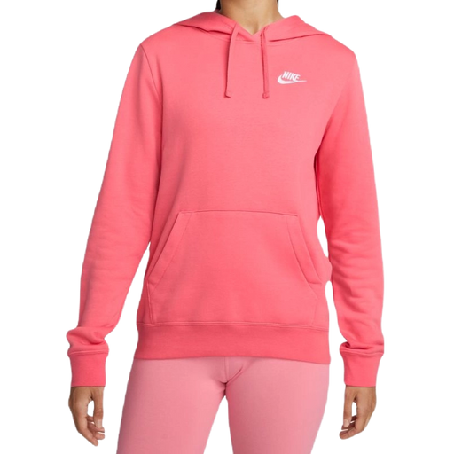 Nike Women's Sportswear Club Fleece Pullover Hoodie Apparel - Sea Coral / White - Just For Sports