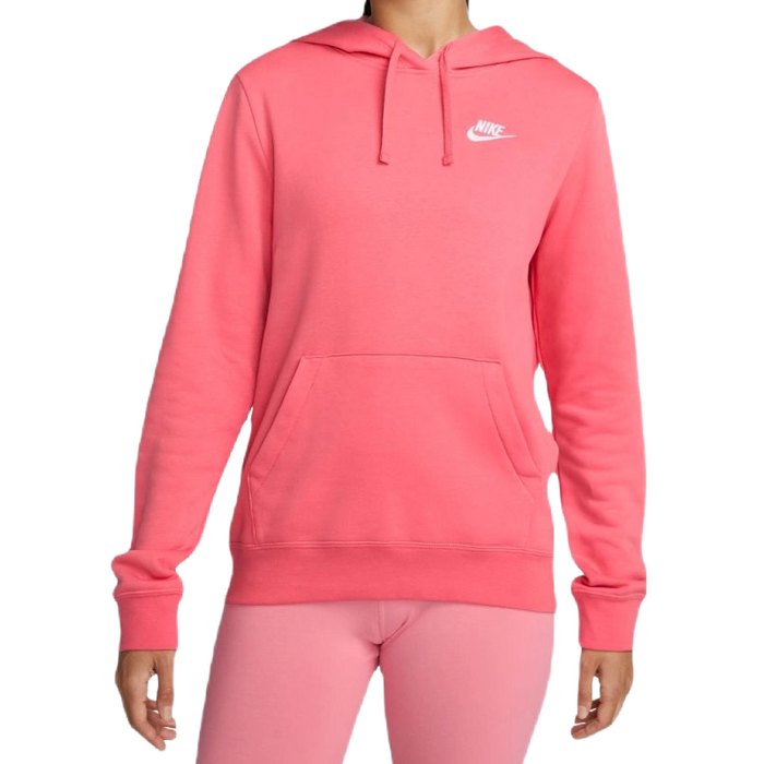 Nike Women's Sportswear Club Fleece Pullover Hoodie Apparel - Sea Coral / White - Just For Sports