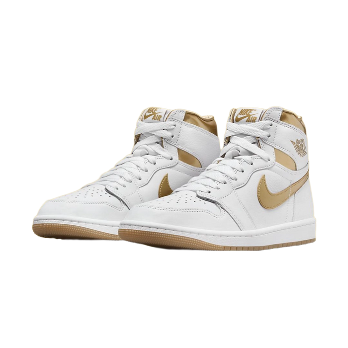 Nike Women's Jordan 1 Retro High Og Metallic Gold Shoes - White / Metallic Gold / Gum Light Brown - Just For Sports