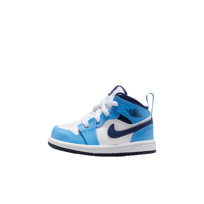 Nike Kids' Jordan 1 Mid Shoes - University Blue / White / Sail / Midnight Navy - Just For Sports