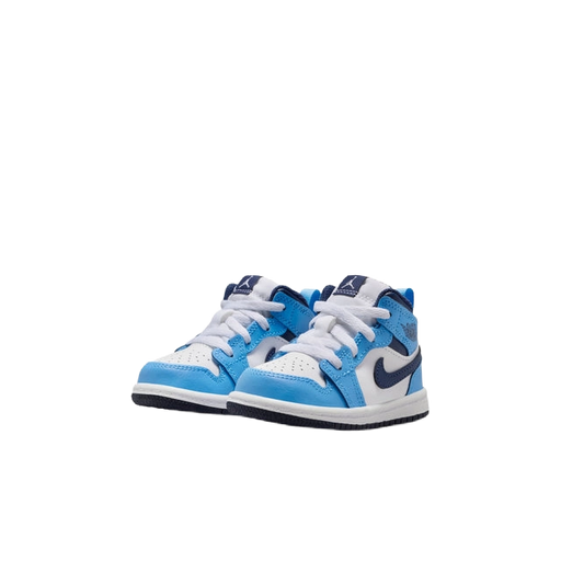 Nike Kids' Jordan 1 Mid Shoes - University Blue / White / Sail / Midnight Navy - Just For Sports