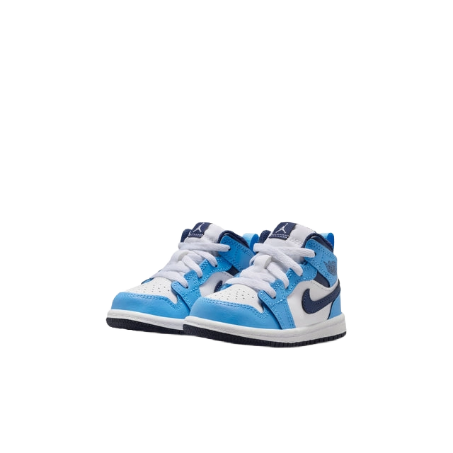 Nike Kids' Jordan 1 Mid Shoes - University Blue / White / Sail / Midnight Navy - Just For Sports