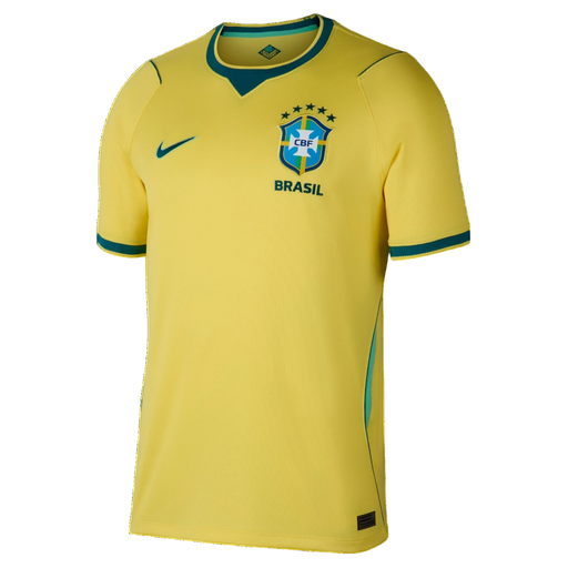 Nike Men's Brazil 2026 Stadium Home Dri-Fit Soccer Jersey Apparel - Canary / Light Menta / Geode Teal - Just For Sports