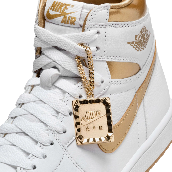 Nike Women's Jordan 1 Retro High Og Metallic Gold Shoes - White / Metallic Gold / Gum Light Brown - Just For Sports