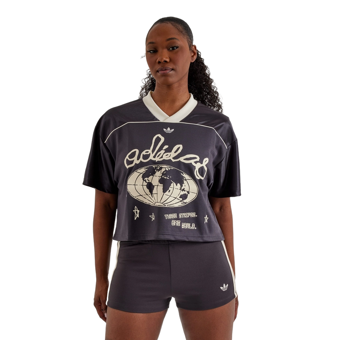 Adidas Women's Originals Cropped Soccer Jersey Apparel - Utility Black - Just For Sports
