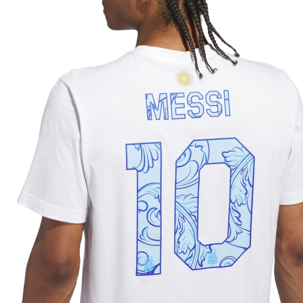 Adidas Men's M Messi N&N Away Graphic Tee Apparel - White - Just For Sports