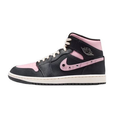 Nike Women's Jordan 1 Mid Se Iced Carmine Shoes - Anthracite / Metallic Silver / Iced Carmine / Sail / Coconut Milk - Just For Sports