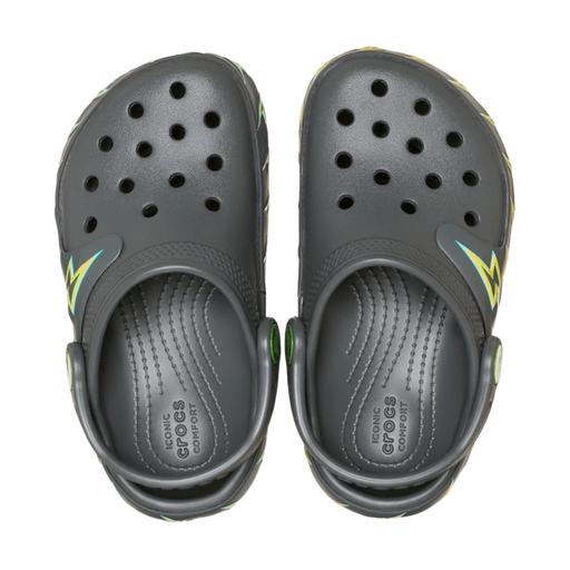 Crocs Kids' Classic Bolt Lights Clog Shoes - Carbon / Grey - Just For Sports